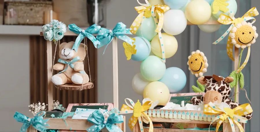 Themed baby boy crate hamper